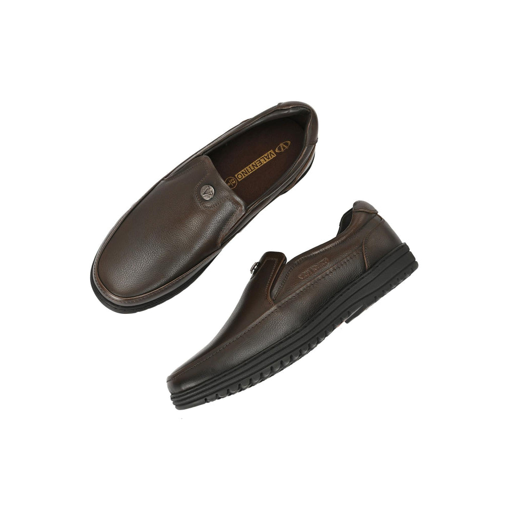 Valentino Men Premium Leather Pine Slip-On Formal Loafer Shoes