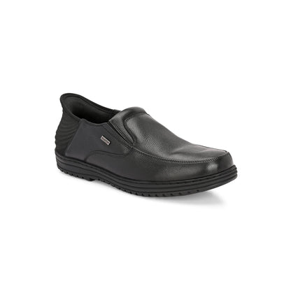 Valentino Men Premium Leather Black Hands-Free Slip-In Loafer Shoes