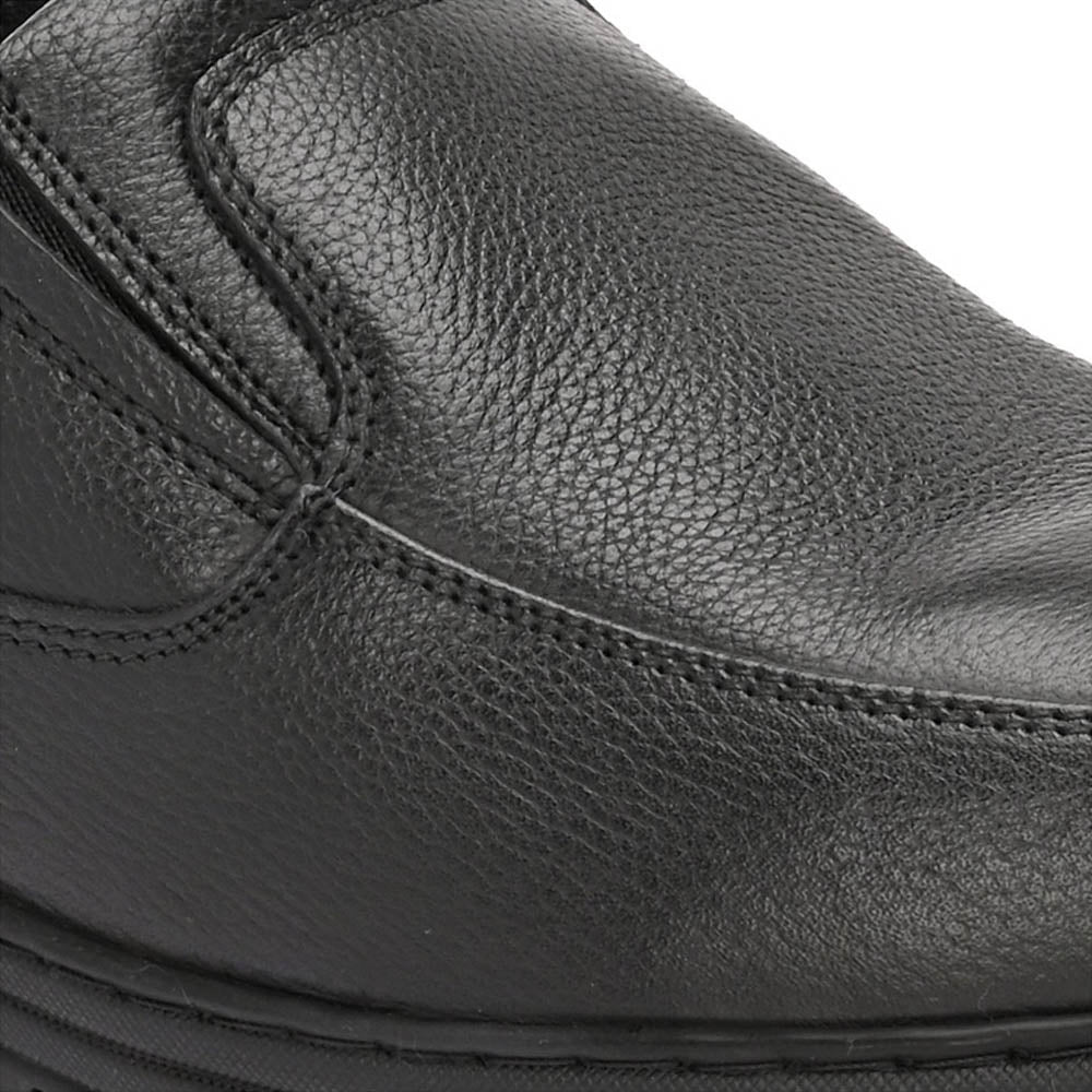 Valentino Men Premium Leather Black Hands-Free Slip-In Loafer Shoes