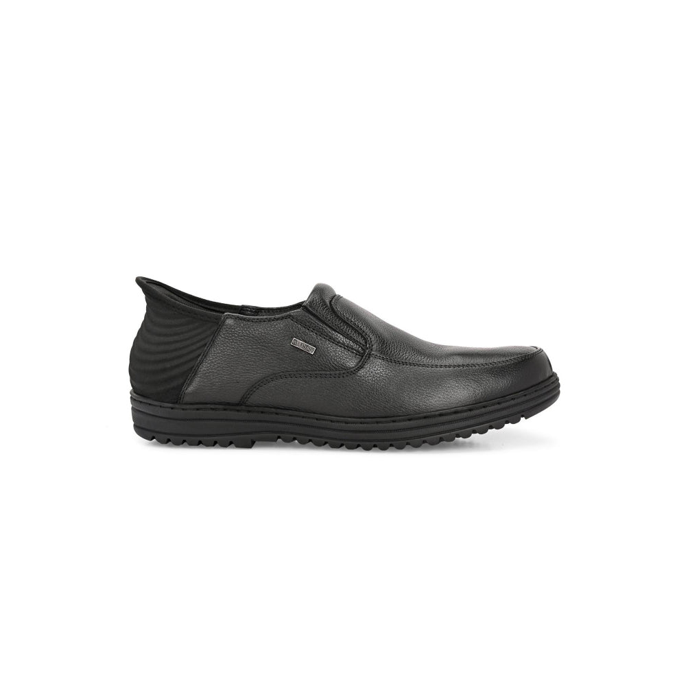 Valentino Men Premium Leather Black Hands-Free Slip-In Loafer Shoes