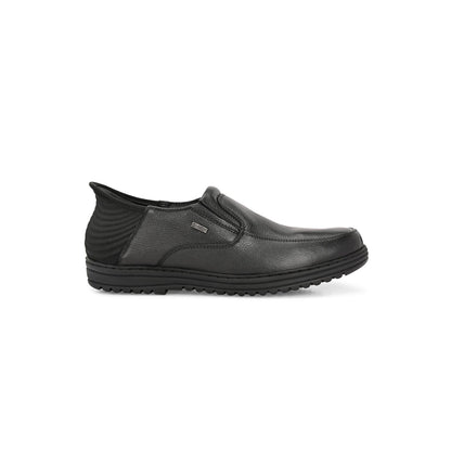 Valentino Men Premium Leather Black Hands-Free Slip-In Loafer Shoes