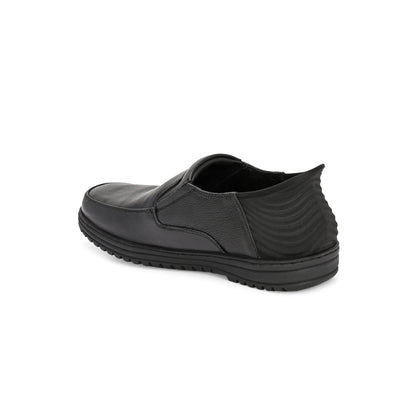 Valentino Men Premium Leather Black Hands-Free Slip-In Loafer Shoes