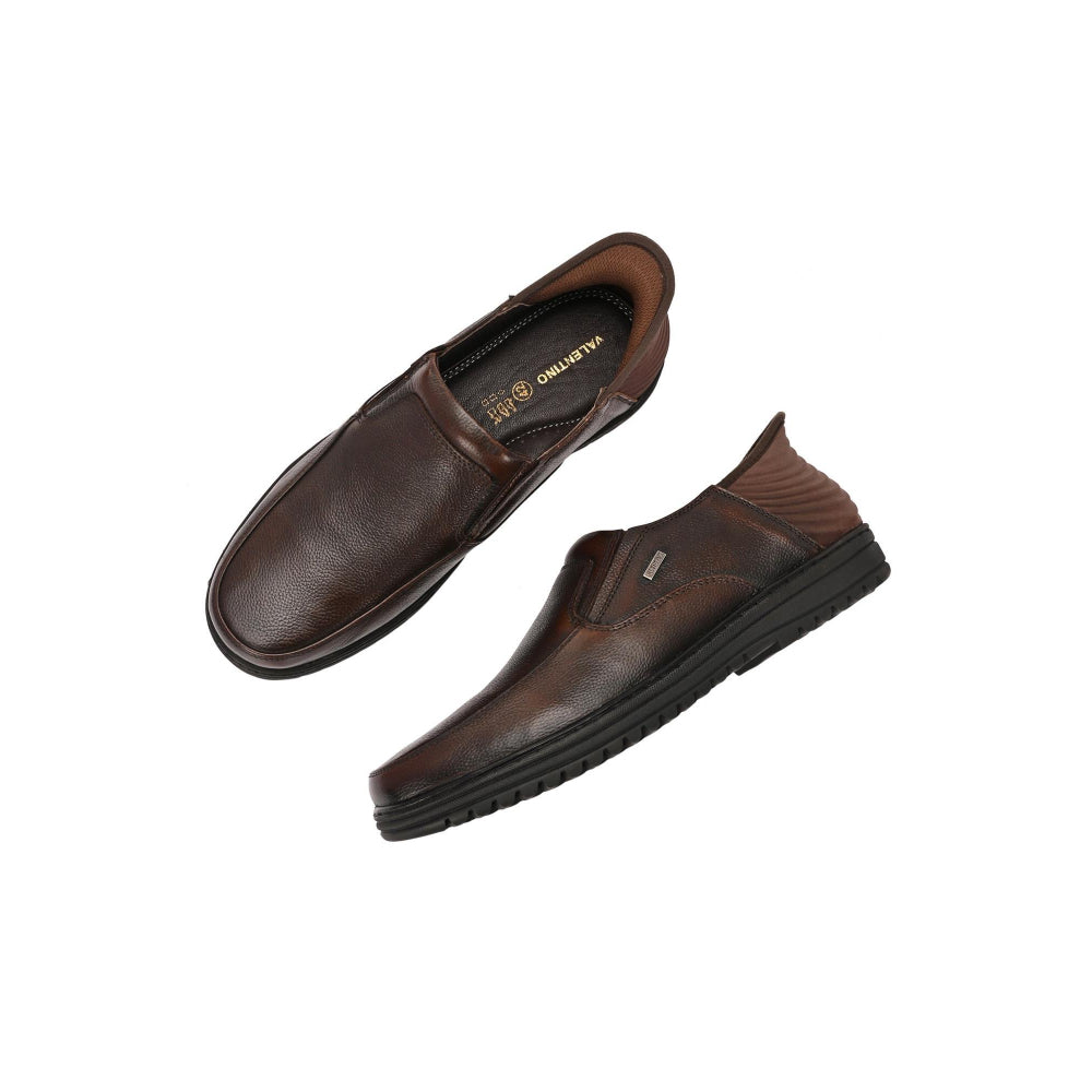 Valentino Men Premium Leather Pine Hands-Free Slip-In Loafer Shoes