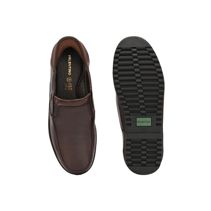 Valentino Men Premium Leather Pine Hands-Free Slip-In Loafer Shoes