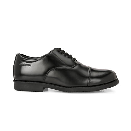 Valentino Men Premium Leather Black Oxford Police Shoes
