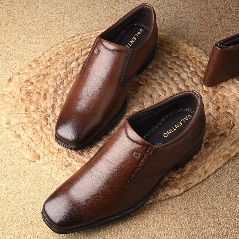 Valentino Men Premium Leather Slip-On Formal Loafer Shoes
