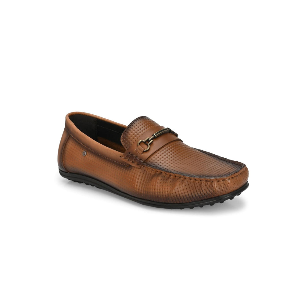 Valentino Men Premium Leather Tan Slip On Loafer