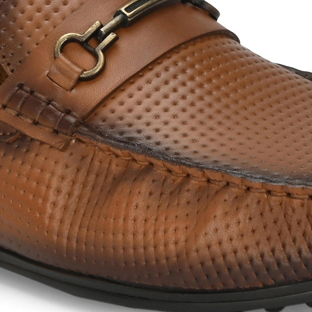 Valentino Men Premium Leather Tan Slip On Loafer