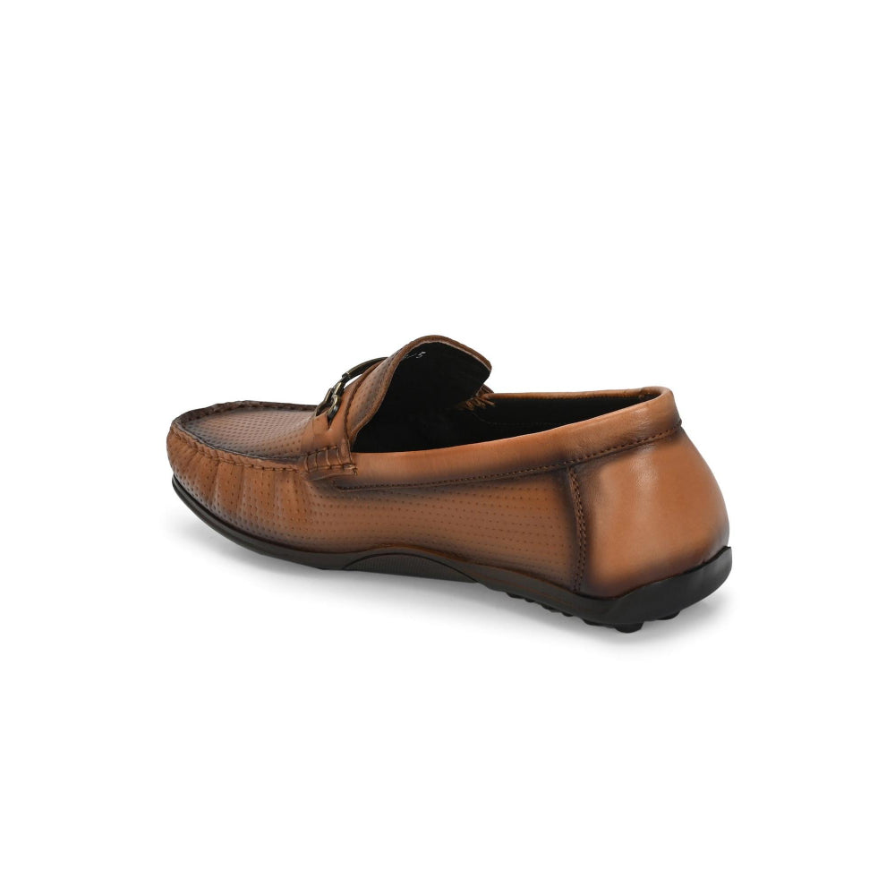 Valentino Men Premium Leather Tan Slip On Loafer