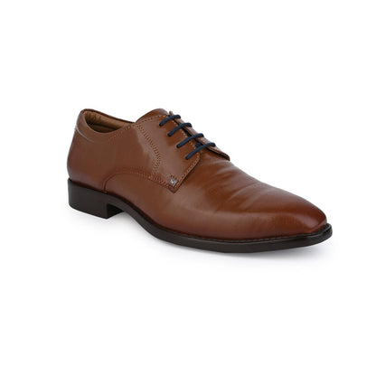 Valentino Men Premium Leather Tan Lace-Up Formal Derby Shoes