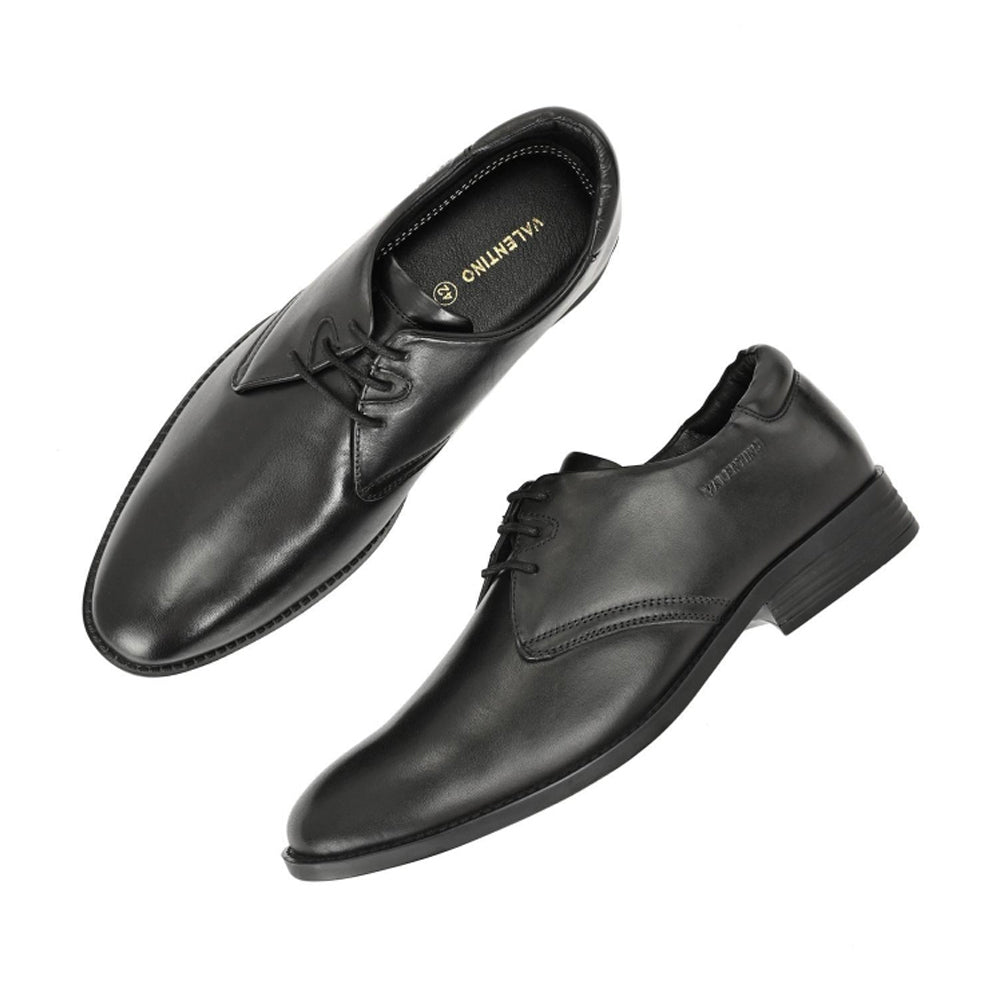 Valentino Men Premium Leather Black Lace Up Formal Shoes