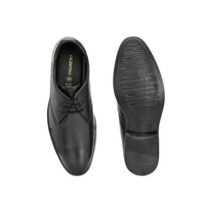 Valentino Men Premium Leather Black Lace Up Formal Shoes