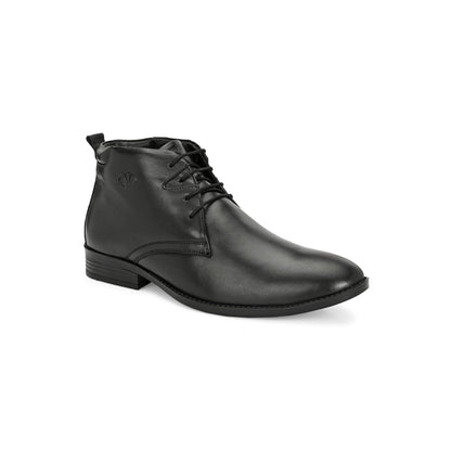 Valentino Men Premium Leather Black Lace-Up Formal Derby Shoes