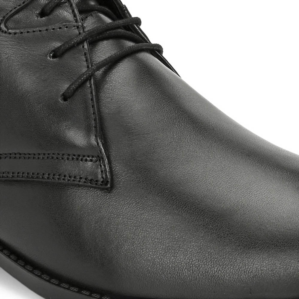Valentino Men Premium Leather Black Lace-Up Formal Derby Shoes
