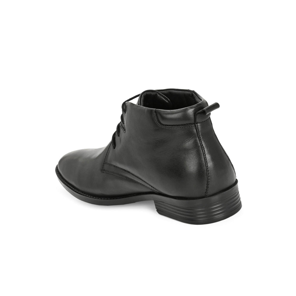 Valentino Men Premium Leather Black Lace-Up Formal Derby Shoes