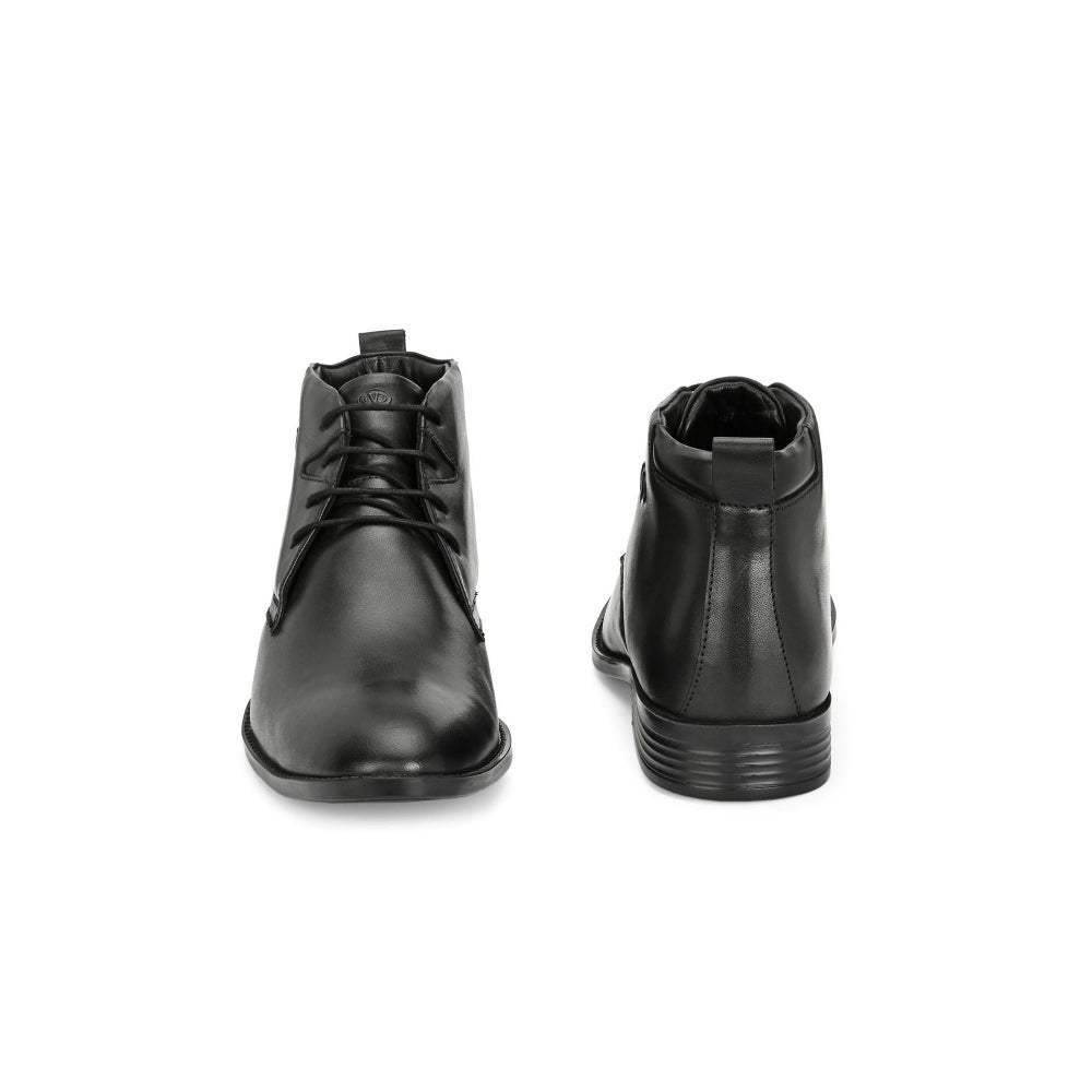 Valentino Men Premium Leather Black Lace-Up Formal Derby Shoes