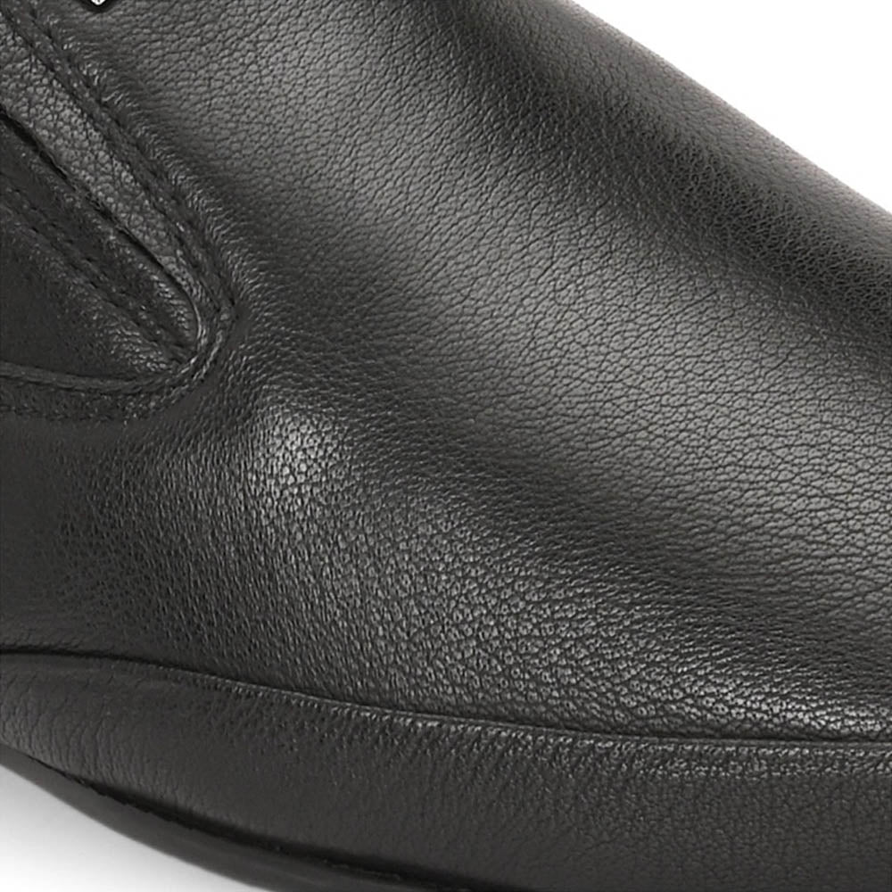 Valentino Men Premium Leather Black Slip-On Formal Loafer Shoes