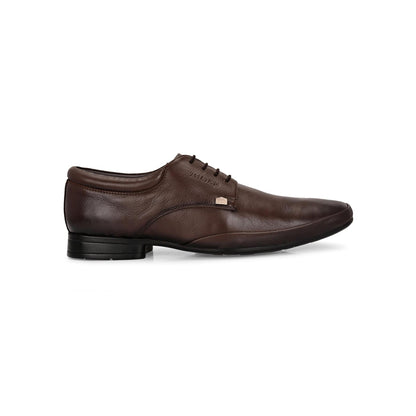 Valentino Men Premium Leather Brown Lace-Up Formal Derby Shoes