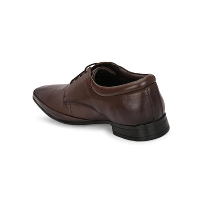 Valentino Men Premium Leather Brown Lace-Up Formal Derby Shoes