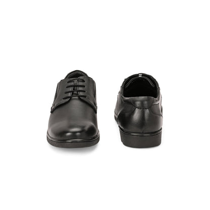 Valentino Men Premium Leather Black Lace-Up Formal Derby Shoes