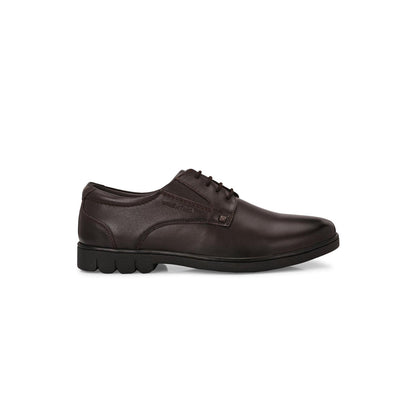 Valentino Men Premium Leather Brown Lace-Up Formal Derby Shoes