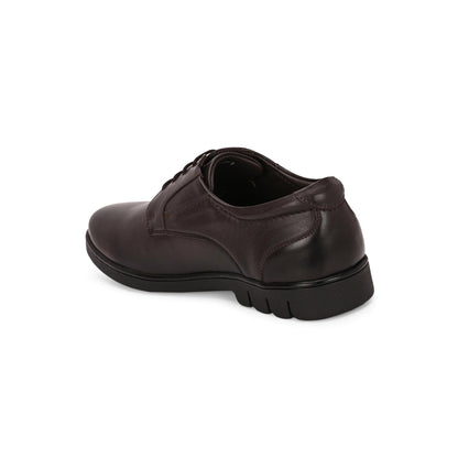Valentino Men Premium Leather Brown Lace-Up Formal Derby Shoes