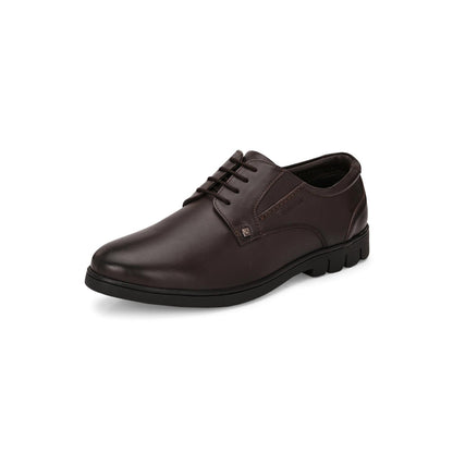 Valentino Men Premium Leather Brown Lace-Up Formal Derby Shoes