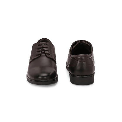 Valentino Men Premium Leather Brown Lace-Up Formal Derby Shoes