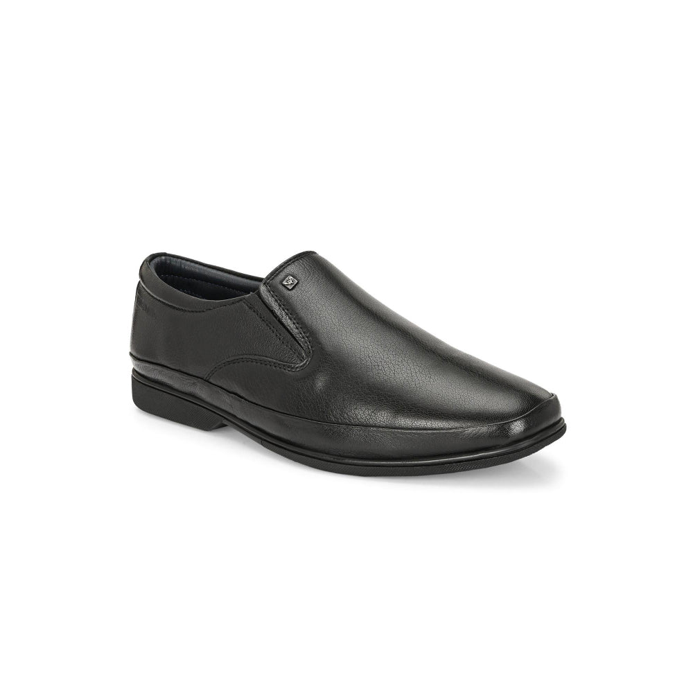 Valentino Men Premium Leather Black Slip-On Formal Loafer Shoes
