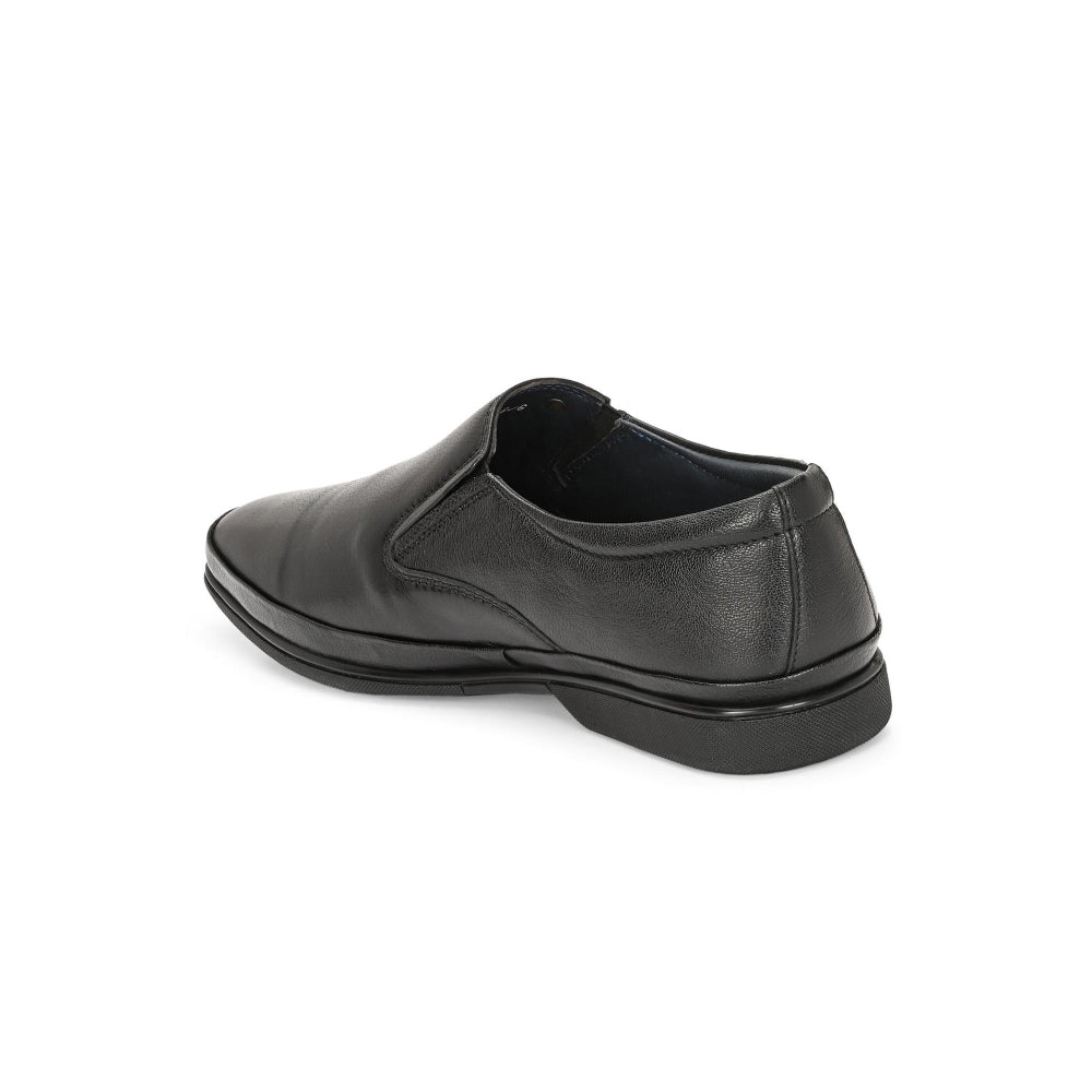 Valentino Men Premium Leather Black Slip-On Formal Loafer Shoes