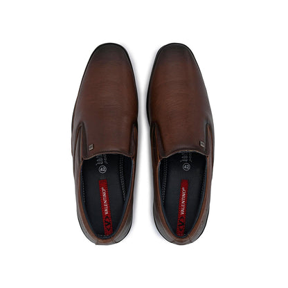 Valentino Men Premium Leather Brown Slip-On Formal Loafer Shoes