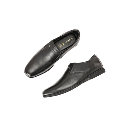 Valentino Men Premium Leather Black Slip-On Formal Loafer Shoes