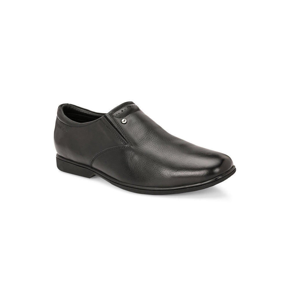Valentino Men Premium Leather Black Slip-On Formal Loafer Shoes