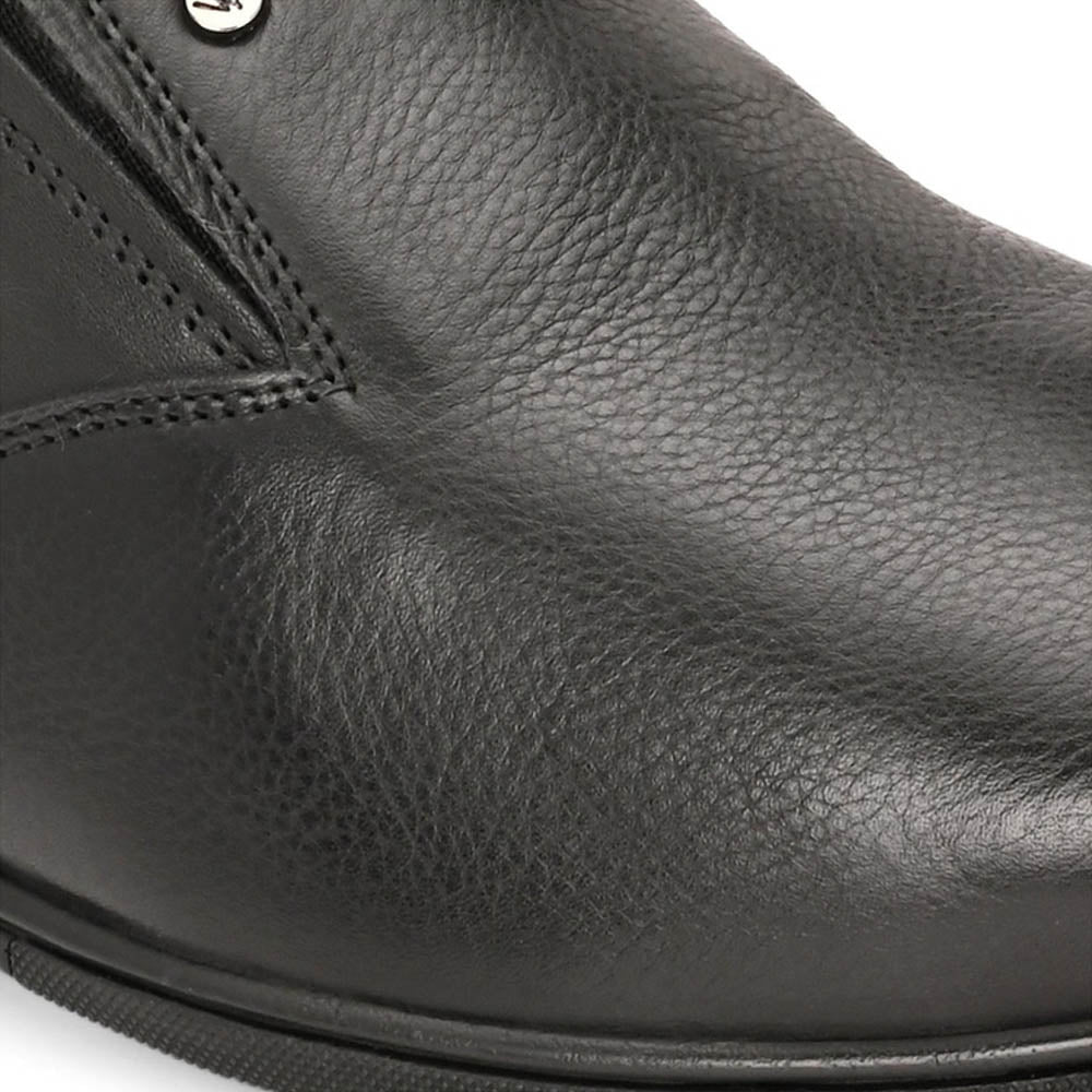 Valentino Men Premium Leather Black Slip-On Formal Loafer Shoes