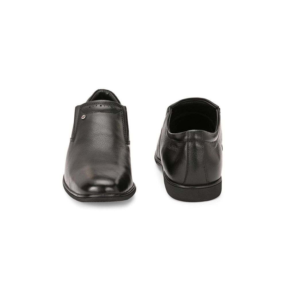 Valentino Men Premium Leather Black Slip-On Formal Loafer Shoes