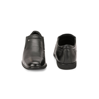 Valentino Men Premium Leather Black Slip-On Formal Loafer Shoes