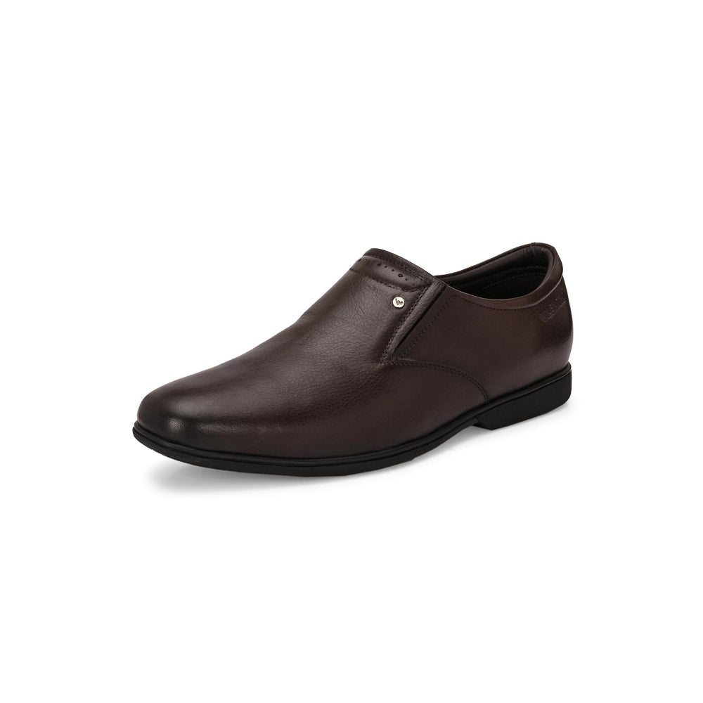 Valentino Men Premium Leather Brown Slip-On Formal Loafer Shoes