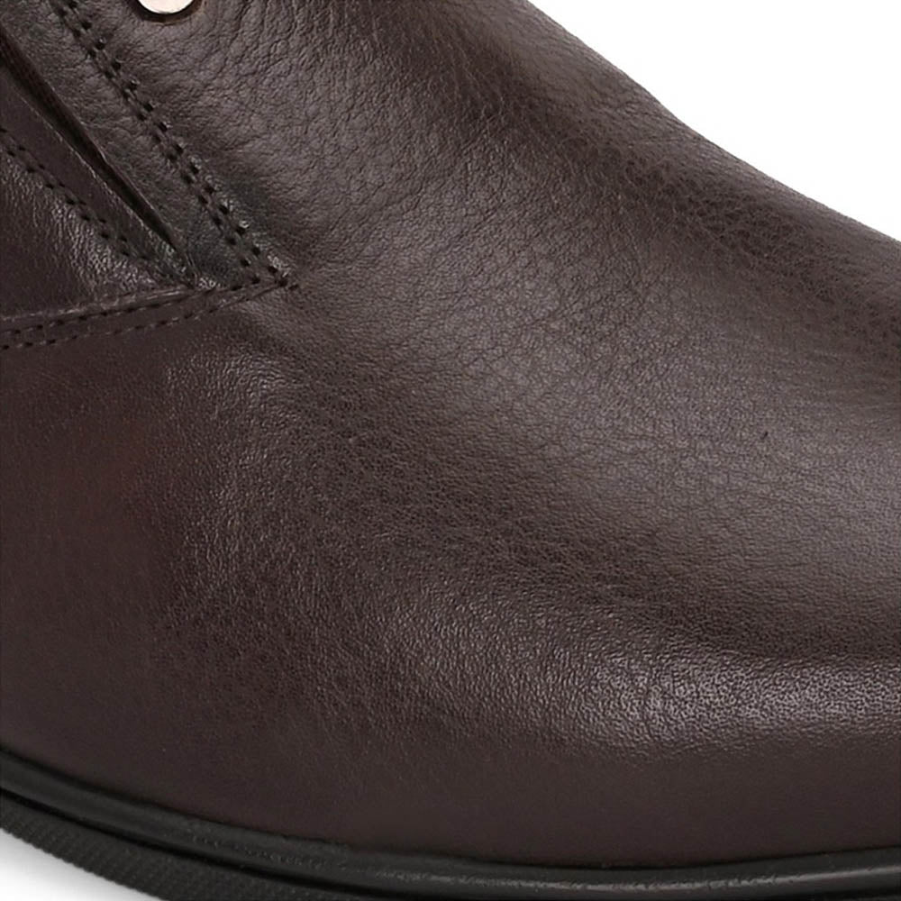 Valentino Men Premium Leather Brown Slip-On Formal Loafer Shoes
