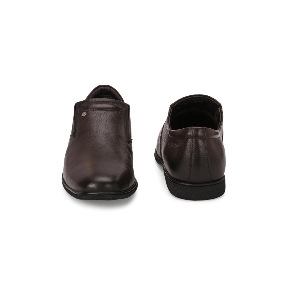 Valentino Men Premium Leather Brown Slip-On Formal Loafer Shoes