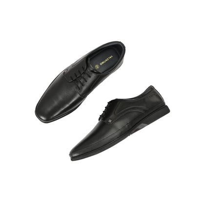 Valentino Men Premium Leather Black Lace Up Formal Derby Shoes