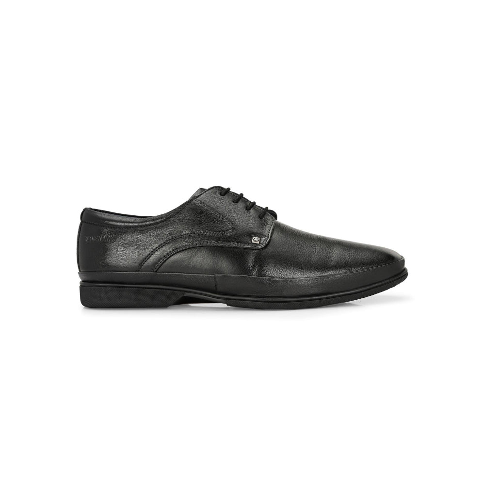 Valentino Men Premium Leather Black Lace Up Formal Derby Shoes