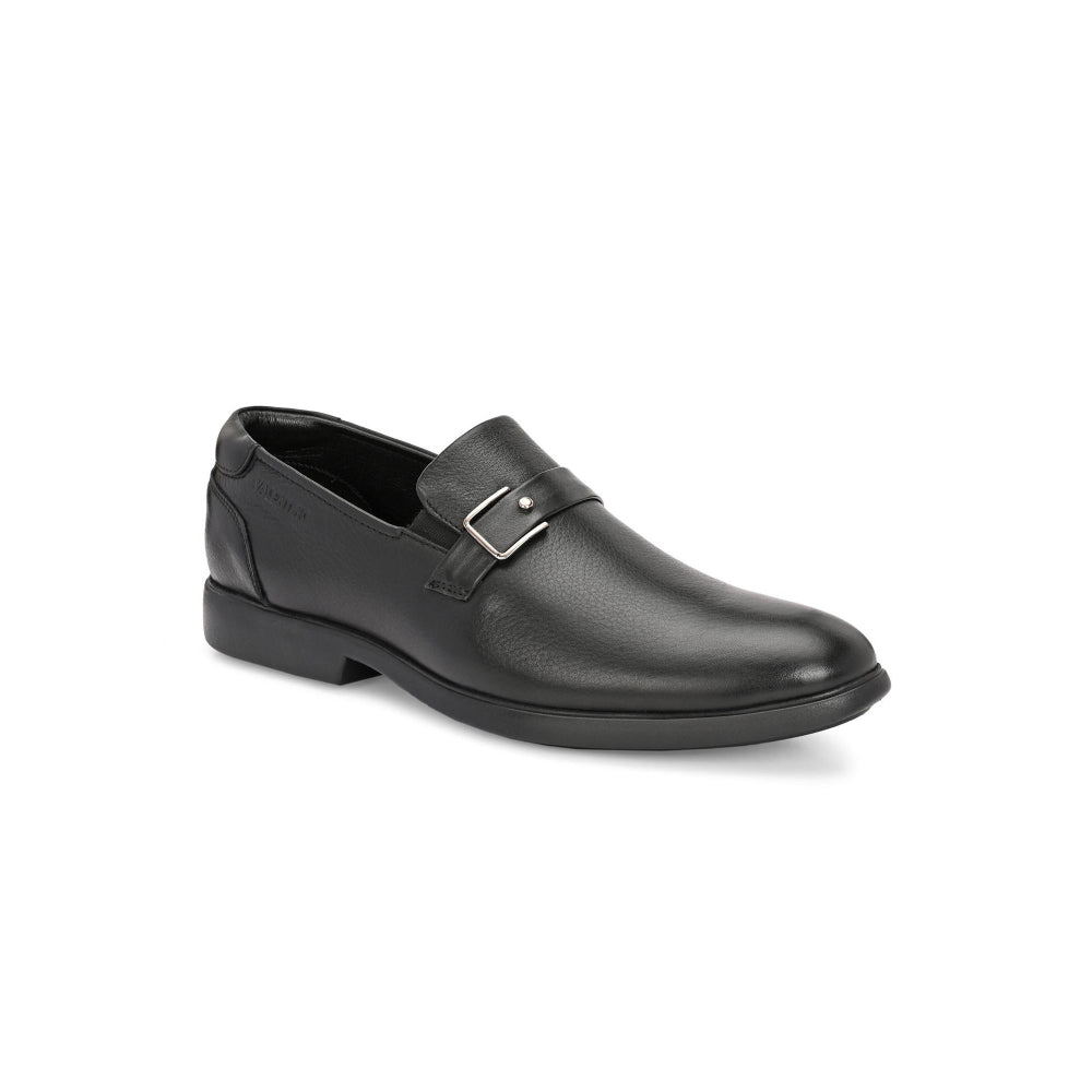 Valentino Men Premium Leather Black Slip-On Formal Loafer Shoes