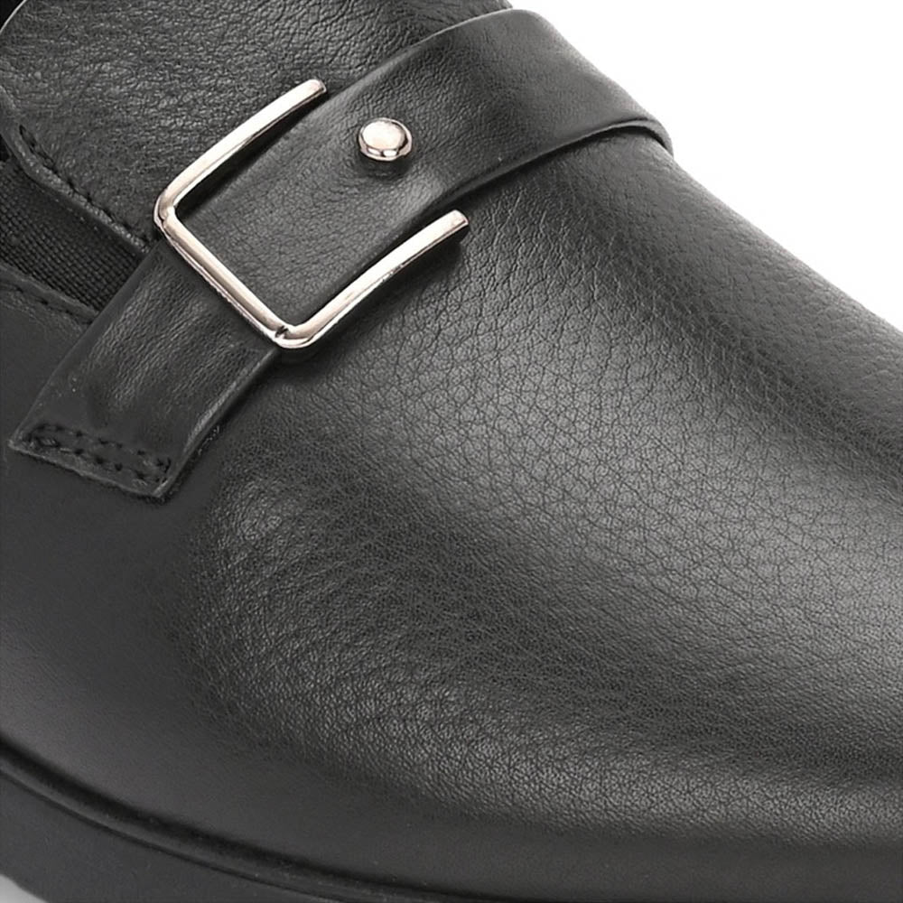 Valentino Men Premium Leather Black Slip-On Formal Loafer Shoes