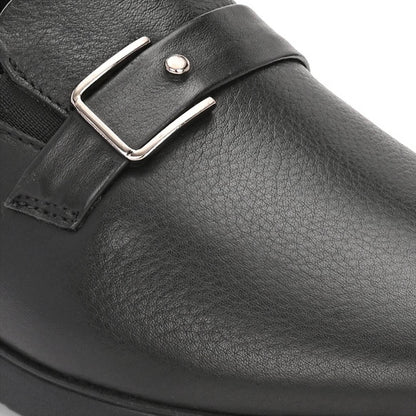 Valentino Men Premium Leather Black Slip-On Formal Loafer Shoes
