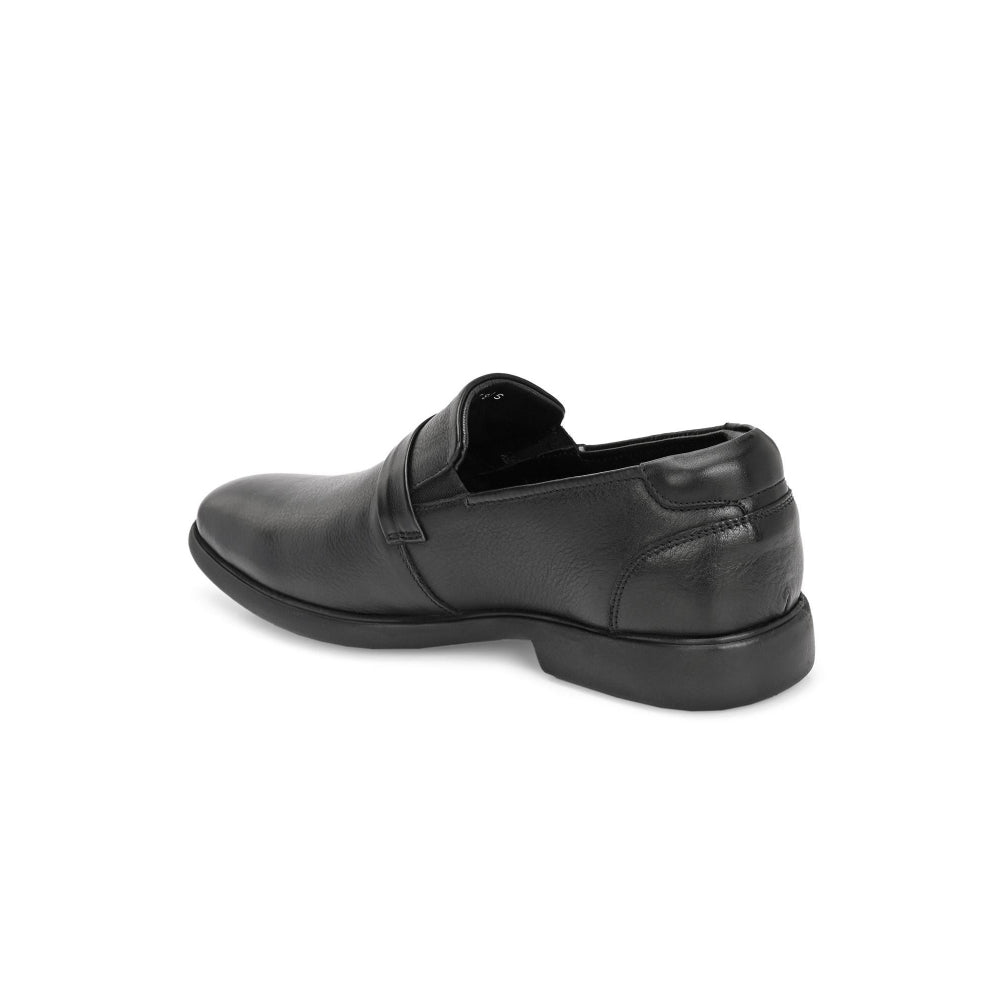 Valentino Men Premium Leather Black Slip-On Formal Loafer Shoes