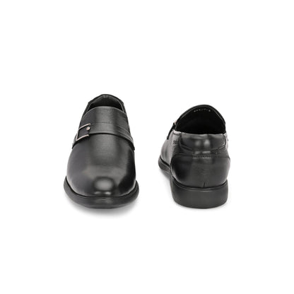 Valentino Men Premium Leather Black Slip-On Formal Loafer Shoes