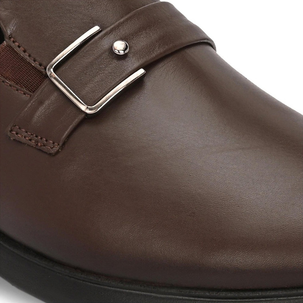 Valentino Men Premium Leather Brown Slip-On Formal Loafer Shoes