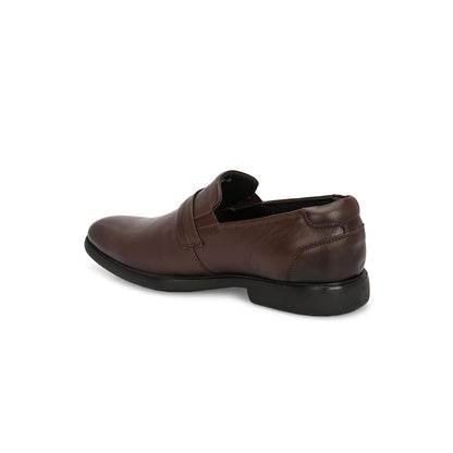 Valentino Men Premium Leather Brown Slip-On Formal Loafer Shoes