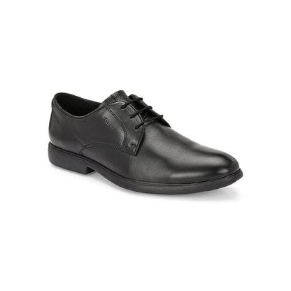 Valentino Men Premium Leather Black Lace-Up Formal Derby Shoes