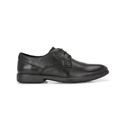 Valentino Men Premium Leather Black Lace-Up Formal Derby Shoes